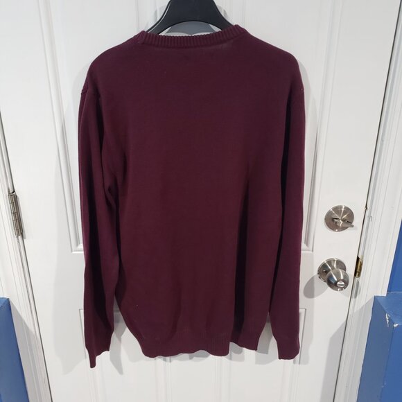 Club Room Textured Cotton Crewneck Sweater Red Plum NWT - Picture 2 of 5